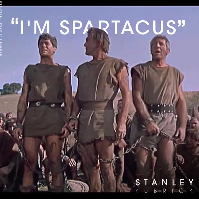 Stanley Kubrick on X: ""I am Spartacus." @TheAcademy award-winning film is  now of cultural, historical and aesthetic significance, as confirmed by the  US Library of Congress. #StanleyKubrick https://t.co/5PSNouzizs" / X