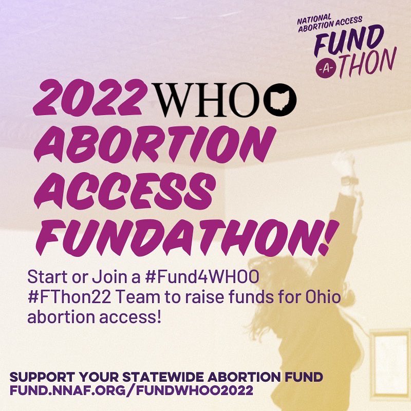 Back by popular demand! It's officially 2022 WHO/O Abortion Access Fund-A-Thon season! Join us at fund.nnaf.org/fundwhoo2022 #linkinbio 🥳