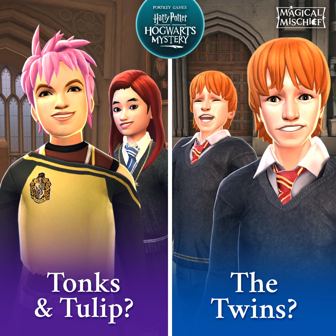 Harry Potter: Hogwarts Mystery on Twitter: "Which #MagicalMischief duo  would you choose to help pull an epic prank? https://t.co/lruCkA72DL" /  Twitter