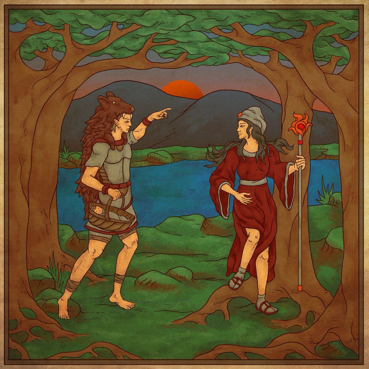 The Druid and The Witch by <a href="/haharobin00/">Robin00</a> (thank you!)

This scene depicts the backstory for Wolfram's origin and upbringing as the unlikely lovechild of the separated Druid of the Woods and a Witch of the Thorns.

<a href="/forgottenrunes/">Forgotten Runes Wizard's Cult</a>