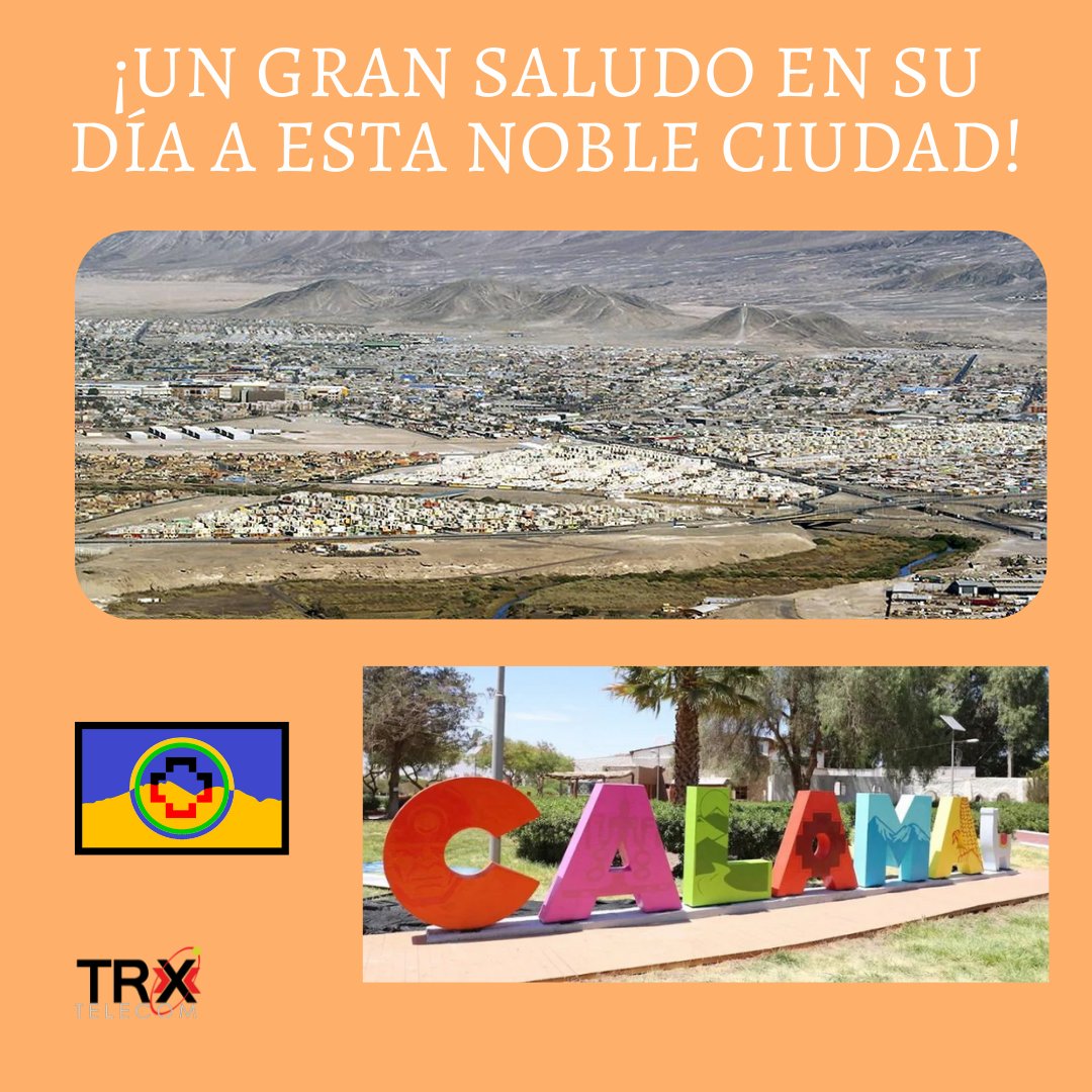 TrxTelecom's tweet photo. 23 de marzo. El día que #Calama se viste de gala.
“Junto al río que riega sus plantas, se alza altiva está bella ciudad, y es el Loa que siempre nos canta, nos mantiene en la prosperidad” https://t.co/XAk4HZHpbE