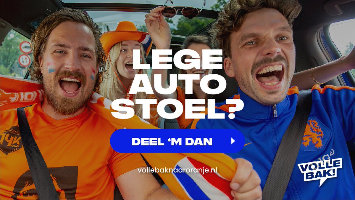 🚗 Ga jij naar NED - DEN met de auto en heb je lege autostoelen over? Laat het weten aan andere Oranjefans zodat zij met jou mee kunnen rijden! ⚽️🎉

Deel de link 👉 knvb.ly/vollebak

#sharingiscaring #NEDDEN #vollebak