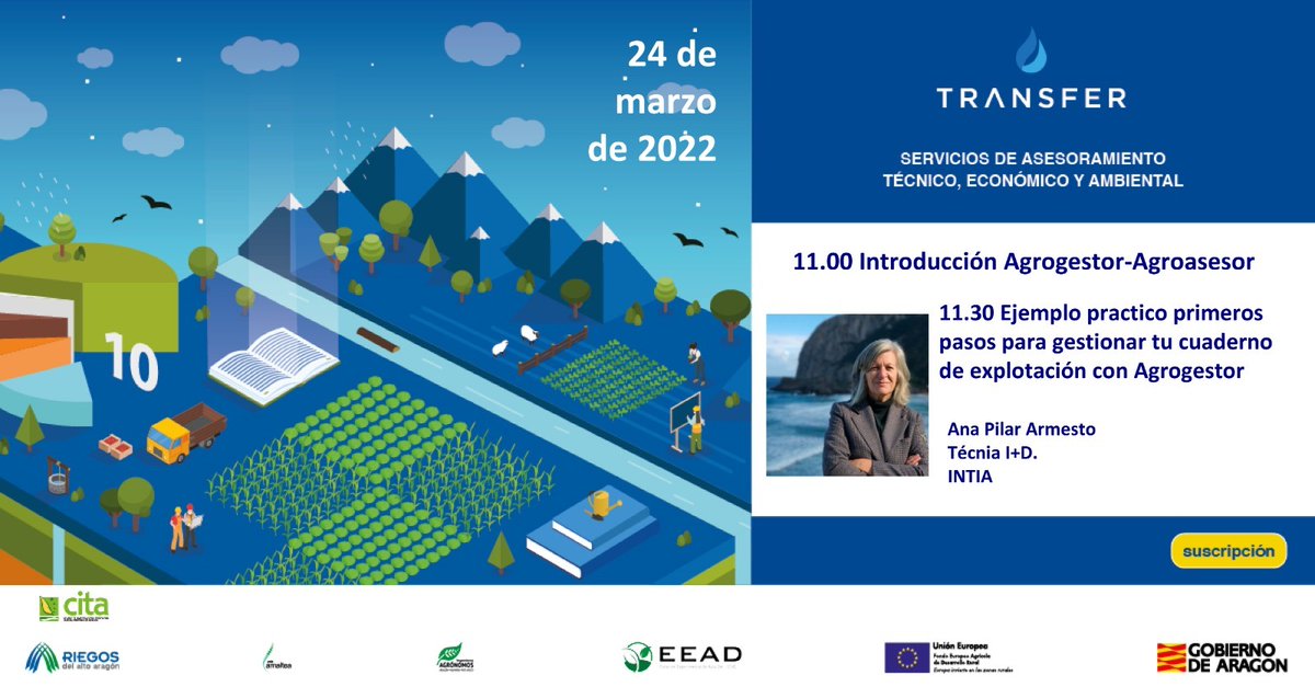 Riegos_AA's tweet photo. 👩‍🏫 Nuevo curso de @TRANSFER_ARAGON 
 🌿🌱📲 ‘#AGROgestor y #AGROasesor. Introducción y ejemplo práctico'.
🗓️⌚️ Jueves 24 de marzo a las 11 horas.
💻 Síguelo aquí: https://t.co/TFFWORB5fj https://t.co/IVR530Spex