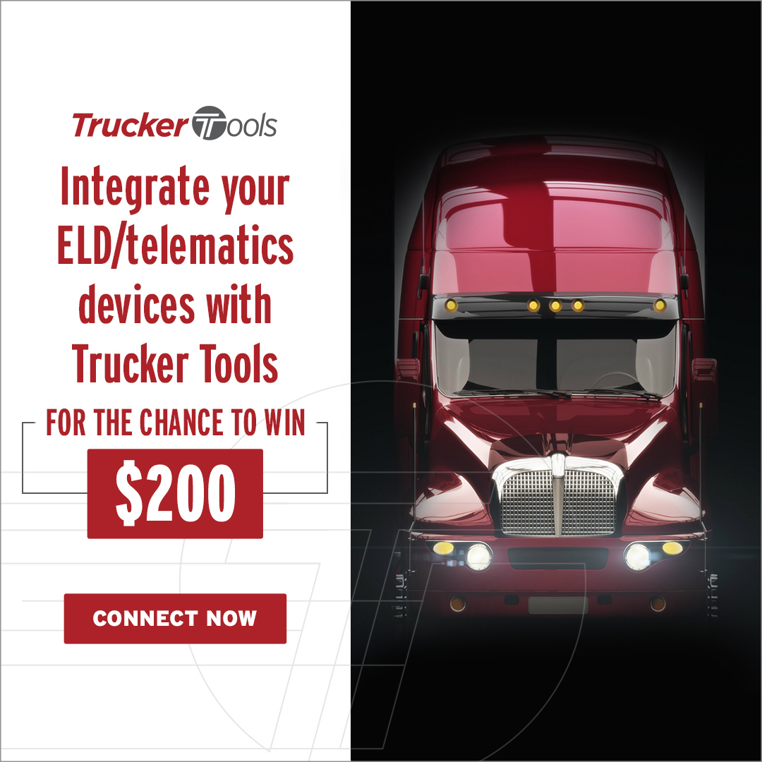 trucker_tools's tweet image. Step 1: Integrate your ELD/telematics devices with #TruckerTools
Step 2: Wait to see if you&apos;ve won $200.

That&apos;s it! But you&apos;ve only got until the end of March to enter so connect today.