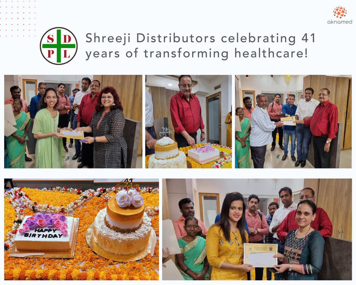 Aknamed_IN's tweet photo. Long-term #associations and bonds are the roots of any organization. Shreeji Distributors, part of our Group of Companies, have turned 41!
Here's a sneak peek of the #celebrations. #transforminghealthcare https://t.co/NHVTzYa14W