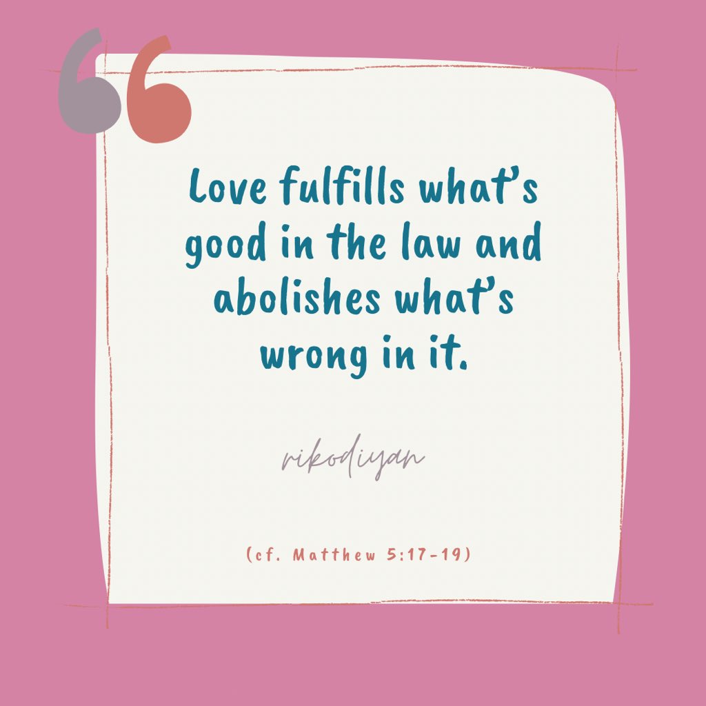 rikodiyan's tweet photo. Wednesday of the 3rd Week of Lent
Jesus said to his disciples: “Do not think that I have come to abolish the law or the prophets. I have come not to abolish but to fulfill.” — Matthew 5:17
#RandomlyRikorded
#DailyGospelThoughts https://t.co/WvebCg9KDY