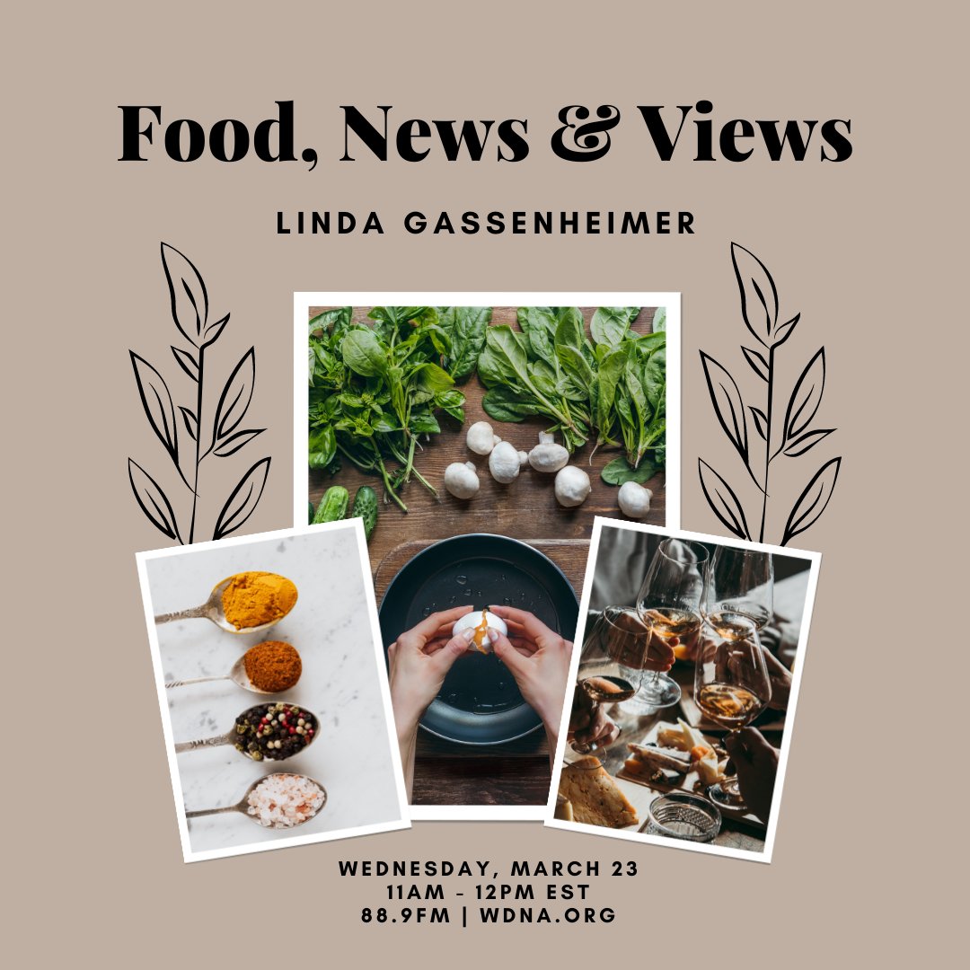 TODAY 3/23, 11aEST #FoodNewsAndViews <a href="/wdnaradio/">WDNA Radio</a> - @BoldPalateFoods w/eco-friendly food + new #Bridgerton season &amp; <a href="/LexTaylorNYC/">Lex Taylor</a> of the Unofficial Bridgerton Cookbook + <a href="/HistoryandWine/">Jacqueline Coleman</a> w/ #winenews + <a href="/SLissMia/">Sara Liss</a> w/ #Restaurantnews + #dinnerinminutes #recipe wdna.org