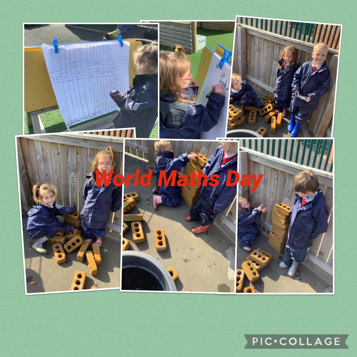 Reception measured each other’s heights using play bricks to identify the tallest and shortest  person in our class.@FallaParkSchool @Miss_Carr_Falla @Mrs_Crellin
