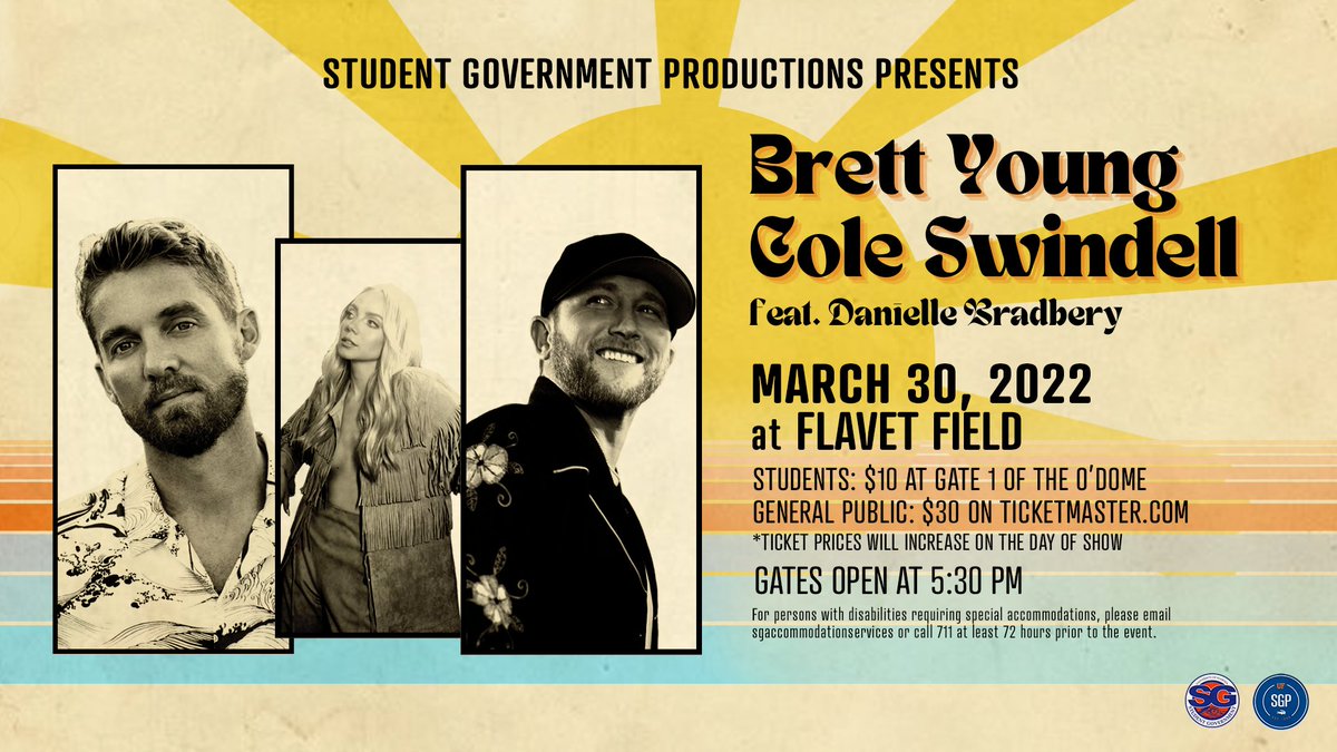 DBradbery's tweet image. Heading to Gainesville, FL next week with @BrettYoungMusic and @coleswindell! Who's coming?! 
Tickets here: ticketmaster.com/brett-young-co…