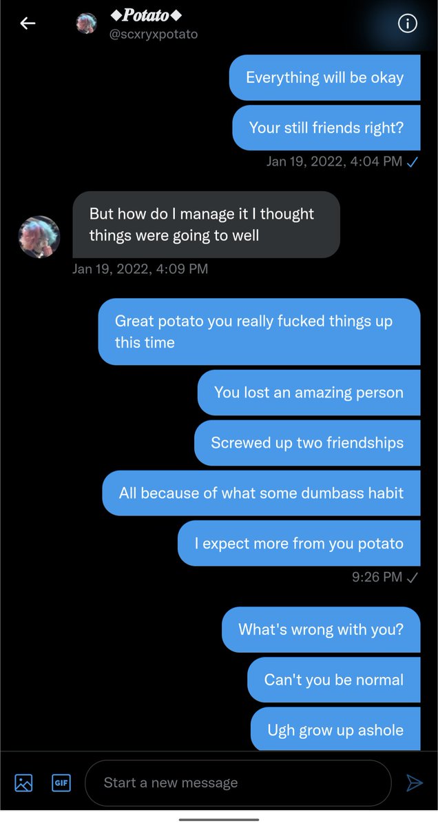 I always like to send messages to myself when I screw up