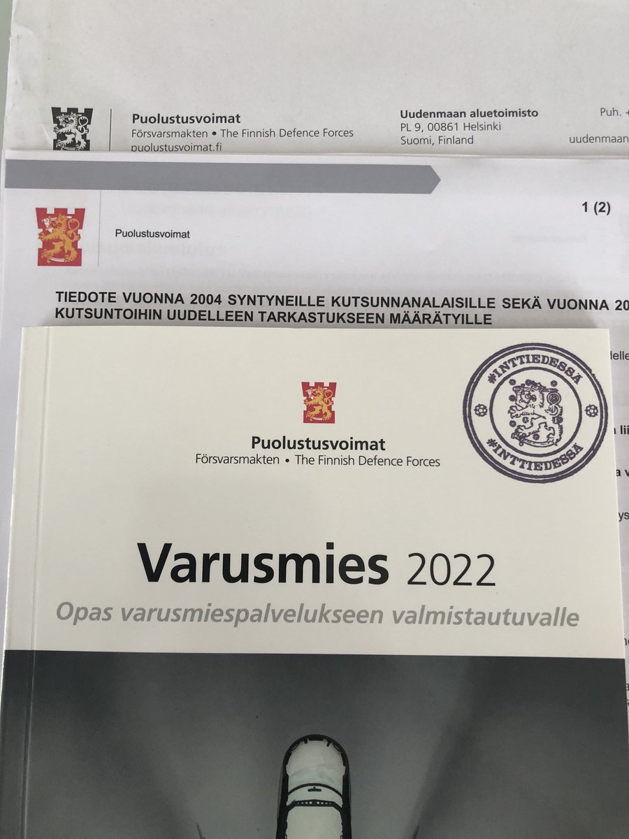Mihin tämä 18 vuotta meni??
Vastahan poika syntyi - ja tänään saapui kutsuntakirje🇫🇮
<a href="/Puolustusvoimat/">Puolustusvoimat</a>