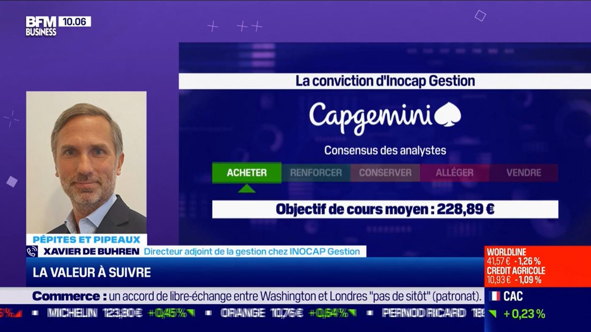 Retrouvez l’intervention de Xavier De Buhren, directeur adjoint de la gestion, dans l’émission « pépites &amp; Pipeaux », sur <a href="/Capgemini/">Capgemini</a> , leader mondial du conseil, de la transformation numérique
#BFM #INOCAPGestion #investissements #fonds 
youtu.be/9fRHqxTzlKA