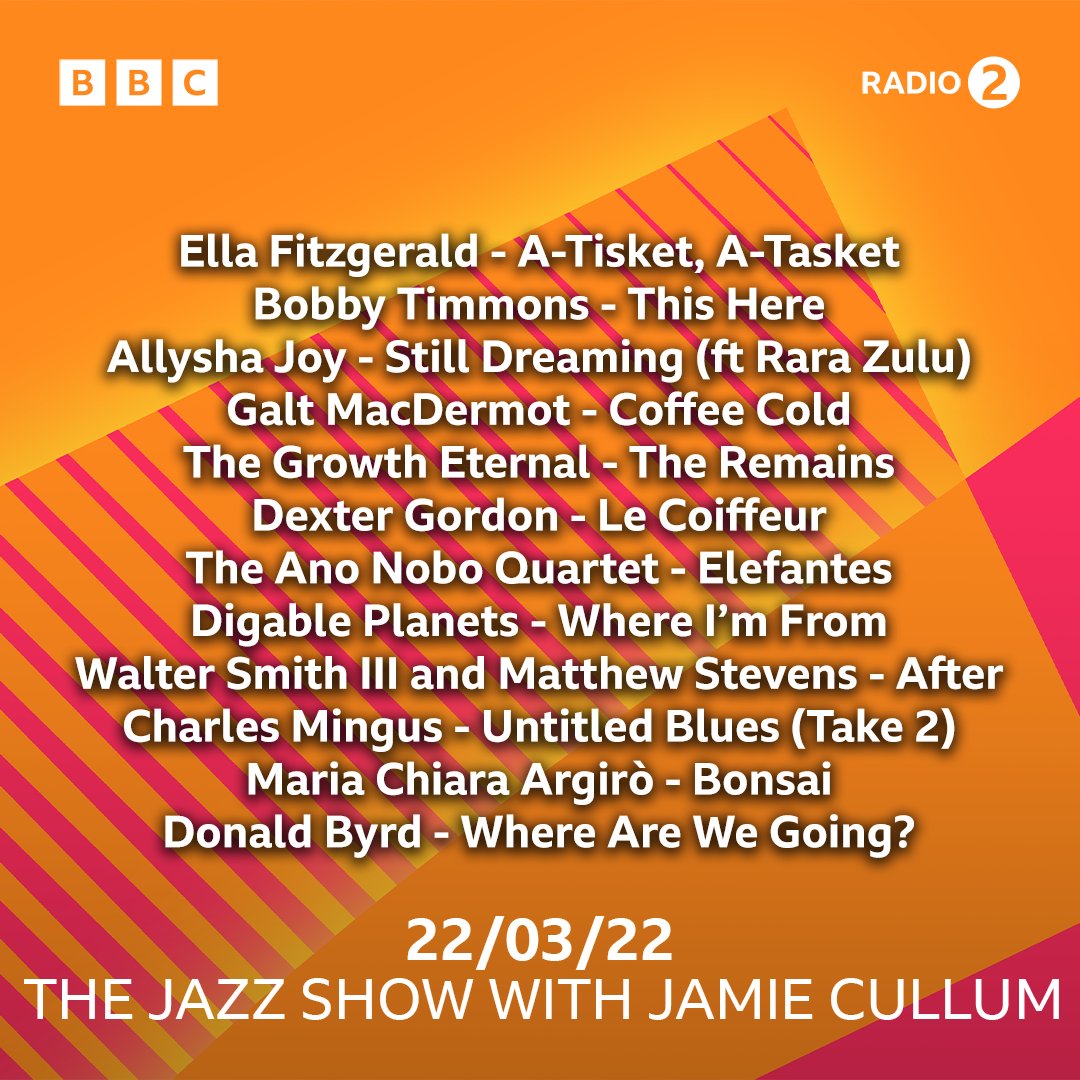 Missed it last night? Listen back to <a href="/jamiecullum/">Jamie Cullum</a>'s The Jazz Show for an exclusive listen to <a href="/AllyshaJoy/">Allysha Joy</a>'s new track Still Dreaming ft Rara Zulu. 

With music from <a href="/TheGrowthEterna/">The Growth Eternal</a>, <a href="/digableplanets/">Digable Planets</a>, <a href="/waltersmithiii/">Walter Smith III</a>, <a href="/mtwstevens/">Matthew Stevens</a> &amp; <a href="/M_C_Argiro/">Maria Chiara Argirò</a> and more. 

🌐bbc.in/36mXkZA