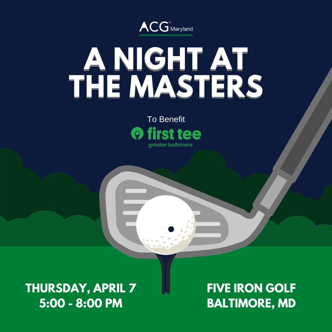OldLineGolf's tweet image. Join @ACGMaryland on 4/7 at @fiveirongolf Baltimore to support @FirstTeeBalt. 

Register here: acg.org/maryland/event…