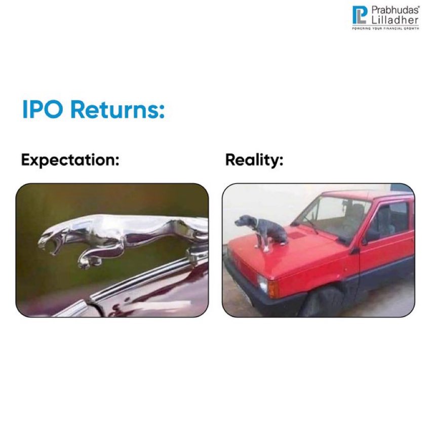_RajneeshKumar's tweet photo. What does your ride look like?

#StockMarketIndia #StockMarketMemes #IPOReturns https://t.co/M2IDXj0CMO