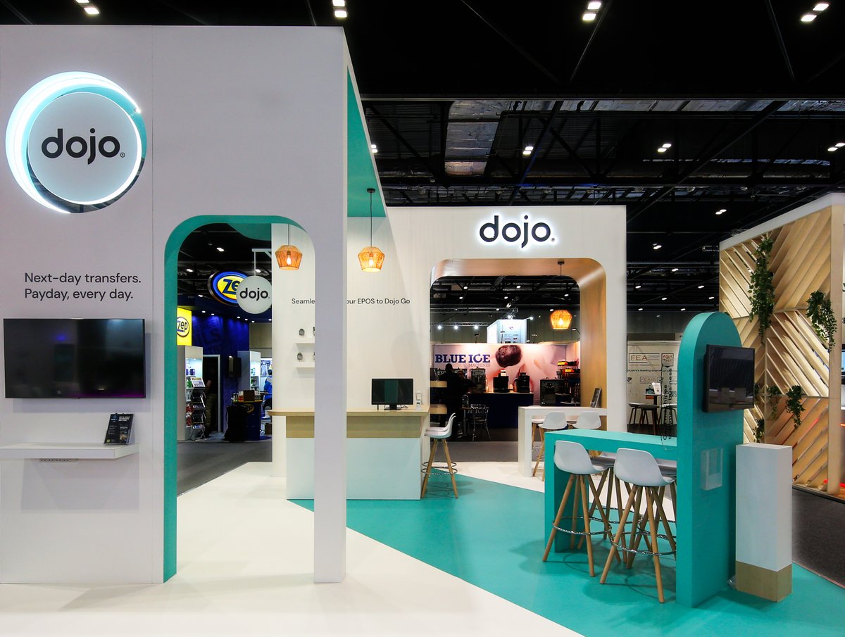 LondonDisplay's tweet photo. We're loving one of our latest builds for #dojotech.
We designed &amp; delivered an installation where recapturing exchange moments across the playful space is key to the customer journey &amp; where soft areas of interest draw your eyes across the bold and contrasting space. #eventprofs https://t.co/hg1HevRj9b