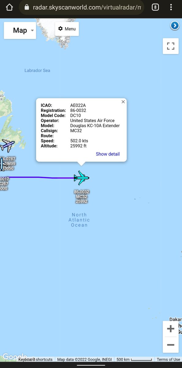 scan_sky's tweet photo. #USAF - KC-10A Extender - 86-0032 - #GOLD21/#MC32
On The Satfeed 🛰️ Crossing The Pond To Rota Air Base 🇪🇸 From Seymour Johnson AFB 🇺🇸
Towing Royal Saudi Air Force 🇸🇦 F-15SAs After Their Participation In Exercise Red Flag 🚩
📸 2 - Staff Sgt. Justin Parsons https://t.co/Yr8SjcQcym