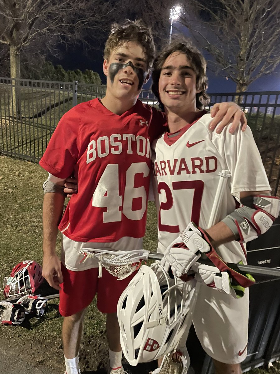 Tough battle. Congrats to <a href="/HarvardMLax/">Harvard Men's Lacrosse</a> vs <a href="/TerrierMLAX/">BU Men's Lacrosse</a> either way, so proud of these two young men’s lax journeys. <a href="/MilesBotkiss/">Miles Botkiss</a> <a href="/DDegoler/">Dane DeGoler</a> <a href="/torreypineslax/">Torrey Pines Men’s Lacrosse</a> <a href="/WestCoastStarz/">West Coast Starz</a> <a href="/j_zissi/">Jono Zissi</a>