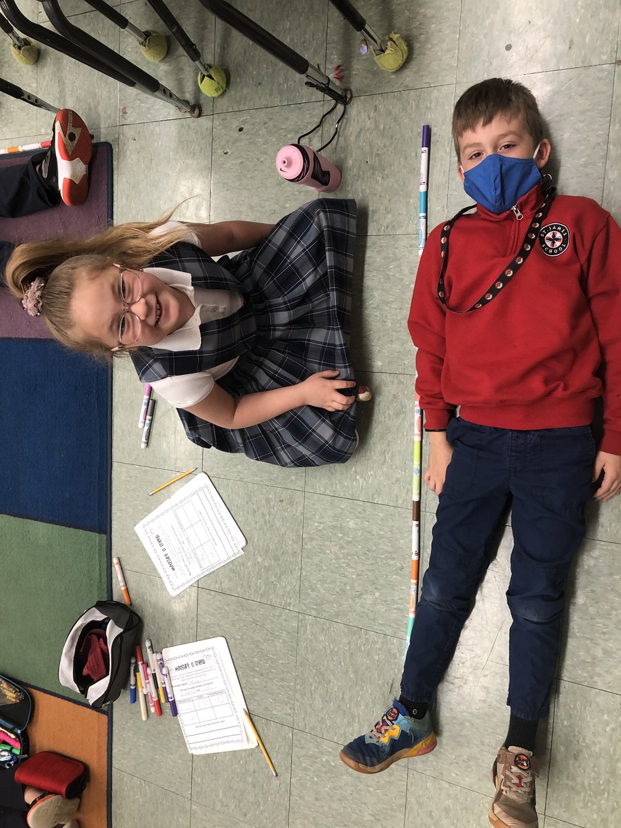 MrsReidSTJ's tweet photo. Measure a Friend! After estimating we used two nonstandard measurement tools to measure each other. @StJamesWO #mathisfun https://t.co/W1BFNaAthQ