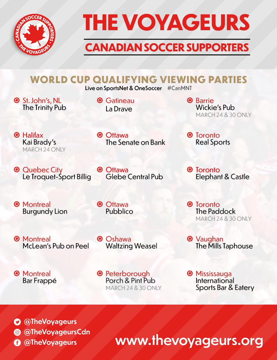 thevoyageurs's tweet photo. #CanMNT #WCQ is almost here!!!

Find fellow Voyageurs at one of these fine establishments. 🇨🇦⚽️😍 https://t.co/v5EuGhXm9M