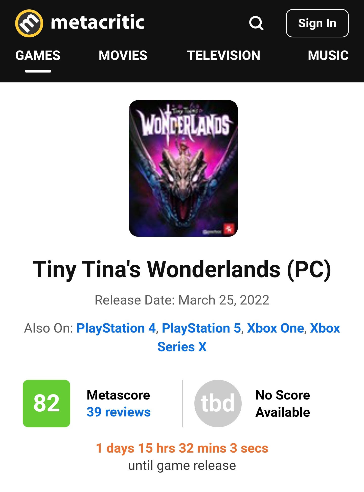 Borderlands 3 - Metacritic