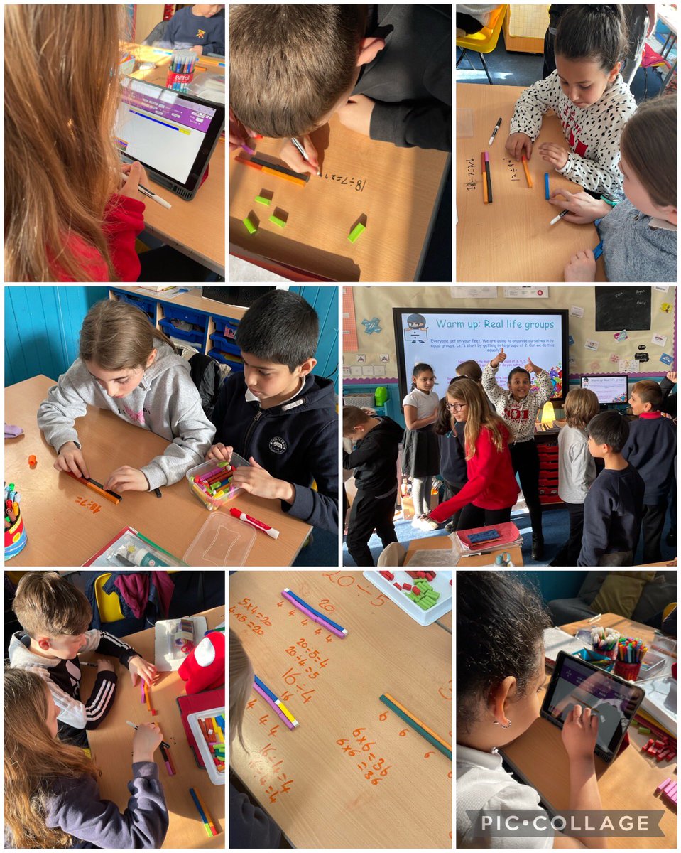 Exploring division with and without remainders using cuisenaire rods,  virtual manipulatives and by creating real life groups to show and explain our thinking. 🧠💭 <a href="/TollcrossP/">Tollcross Primary School</a>