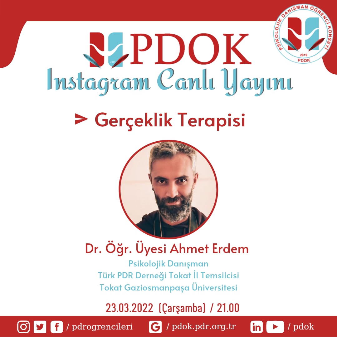 pdok_omu's tweet photo. Merhaba Psikolojik Danışma ve Rehberlik Ailesi 🌼

Gerçeklik Terapisini konu alacağımız canlı yayın serimizin ikincisini kıymetli Dr. Öğr. Üyesi Ahmet Erdem hocamız ile gerçekleştireceğiz. 🤩 https://t.co/nqRxRa4btD