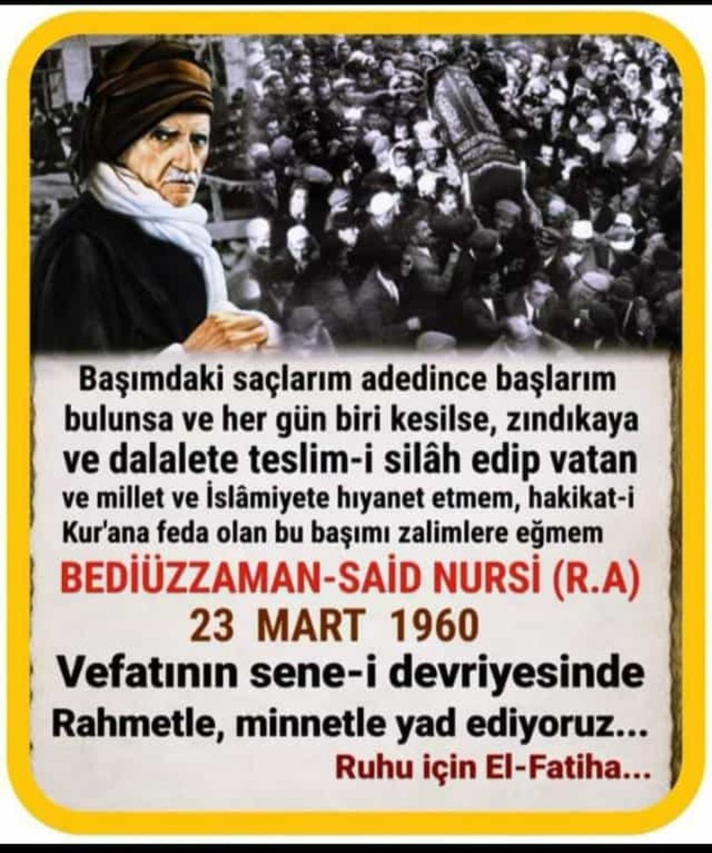 1AdemGirgin's tweet photo. Nur deryası üstadımız  Bediüzzaman -Said  Nursi (r.a) Rabbim Rahmân ismi ile rahmet eylesin https://t.co/fWNq4jiFPM