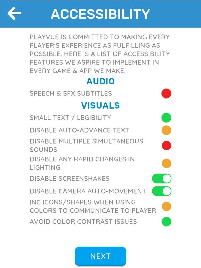 keithAtPlay's tweet image. First use of the new accessibility menu linked directly from the start screen.  Def not perfect, but I hope a solid start. Thx to @ianhamilton_, @IGDAGameAccess &amp;amp; everyone involved with gameaccessibilityguidelines.com for providing a framework. #GameAccessibility #IndieGameDev