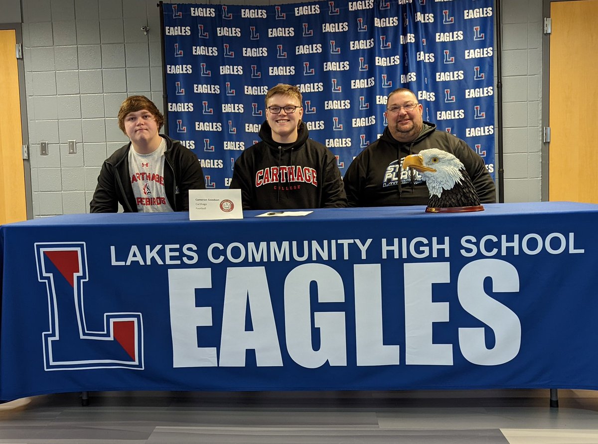 Congratulations to <a href="/CameronGoodson5/">Cameron Goodson</a>  for signing this morning to <a href="/Carthage_FB/">Carthage Football</a> 🦅🦅🦅