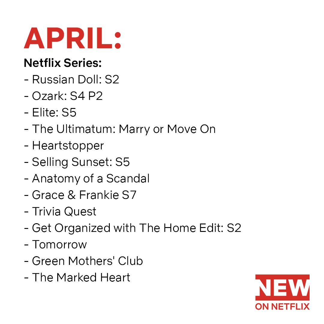 Netflix Canada on Twitter: "here's a look at what's coming in april 👇