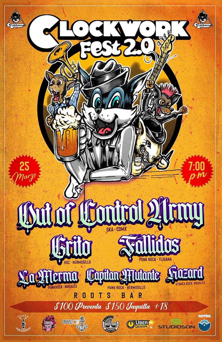 ¡NOGALES! 🤠

Nos vemos el próximo viernes en el Roots con <a href="/LaMermaPunkRock/">La Merma</a> <a href="/capitanmutante1/">Capitán Mutante</a> @outofcontrolarmy @elgritohc evento por #clockworkrecords