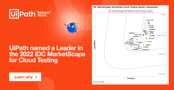 kellandsays's tweet photo. 🔥 The @IDC MarketScape for #cloudtesting is here and @UiPath was named a Leader for its solid and evolving #automation testing portfolio. Check out the excerpt - https://t.co/lCodpTknf4. https://t.co/SYrzoBQjJC