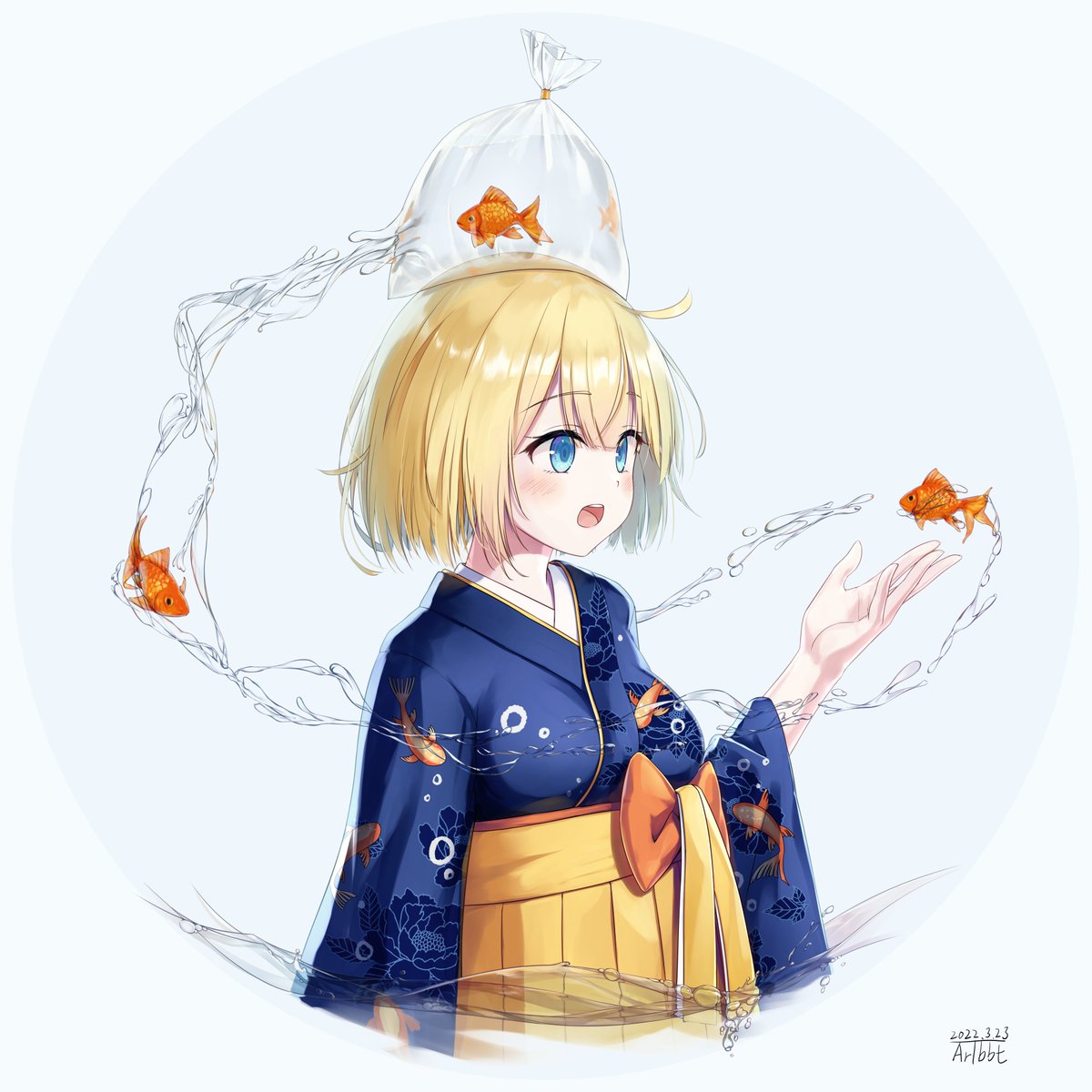 ワトソン・アメリア 「Goldfish
#ameliaRT 」|ある旅人のイラスト