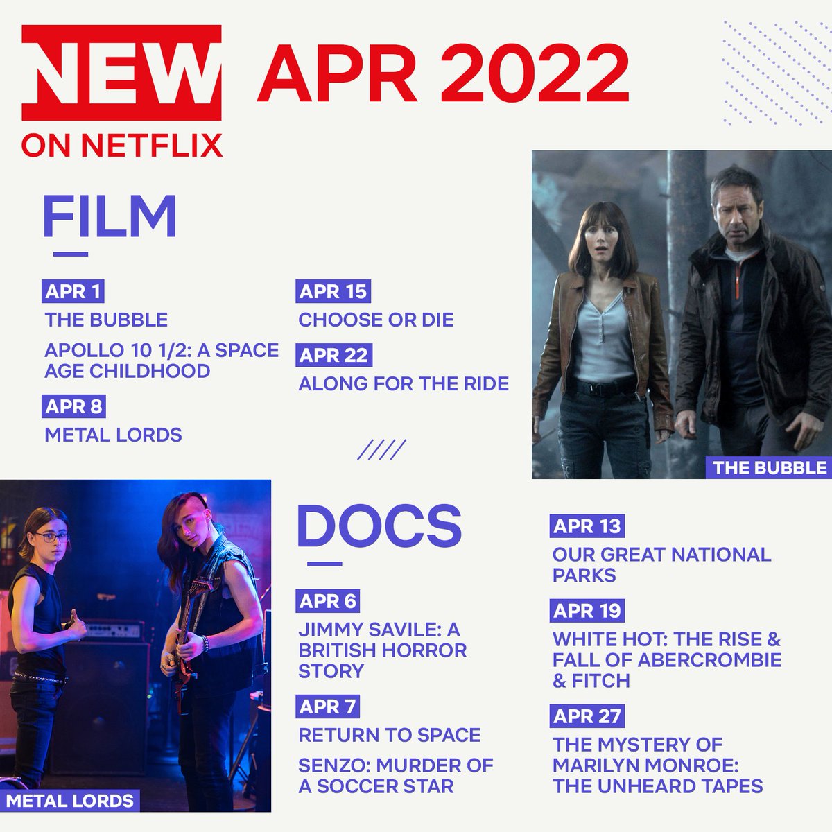 netflix's tweet image. Here&apos;s what&apos;s coming to Netflix US this April!