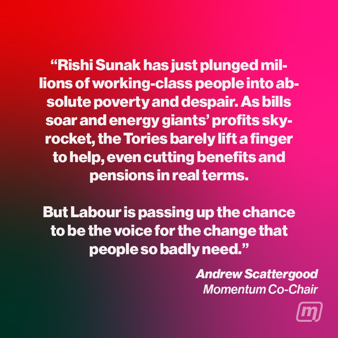 PeoplesMomentum's tweet image. Today the Tories' billionaire chancellor has abandoned millions of working-class people to poverty and despair. This is a Budget of Tory Ruin.

But Labour isn't voicing the change we need either. Our co-chair @AJScattergood responds 🔽