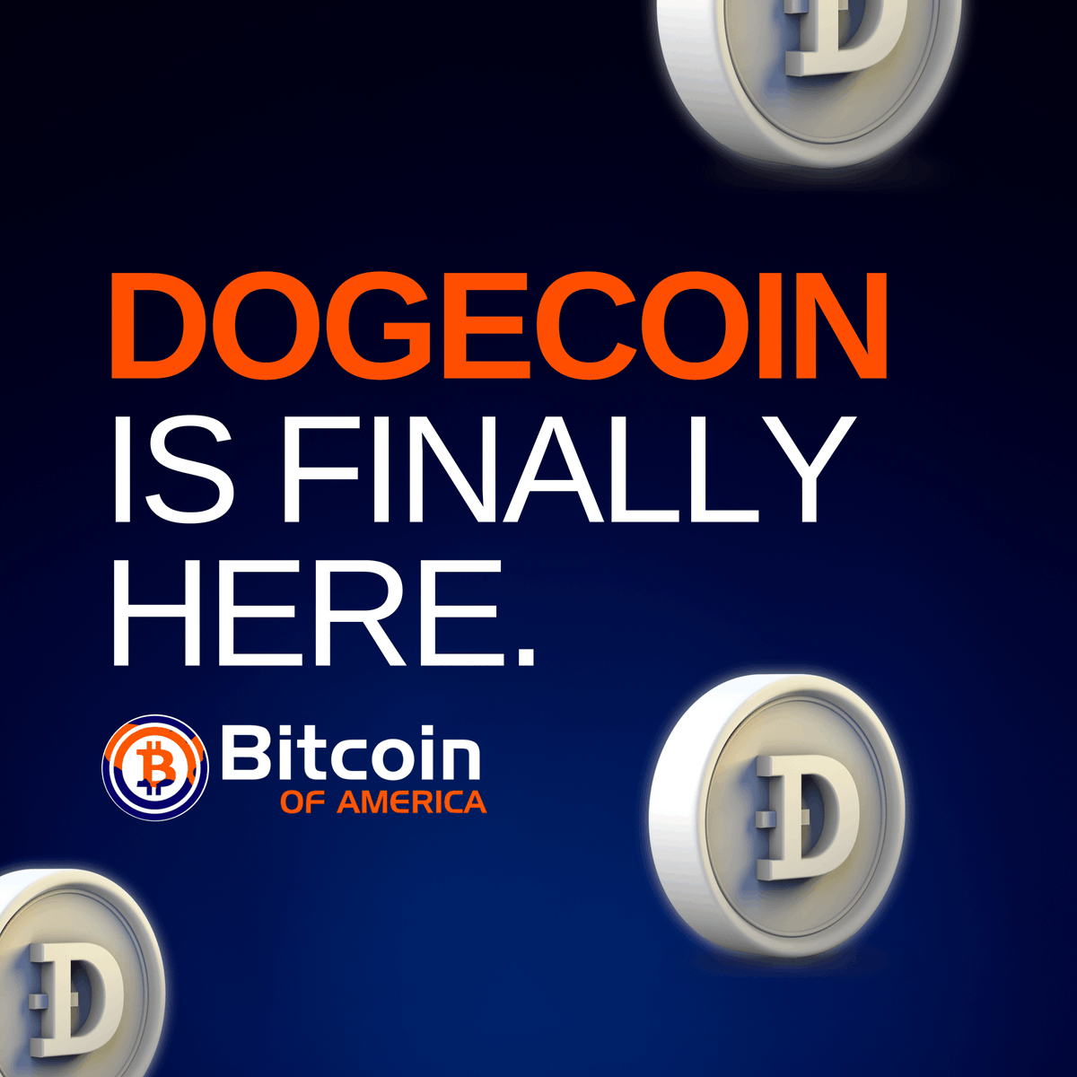 BTCofAmerica's tweet photo. The news is out! #Dogecoin is now available at Bitcoin of America BTMs  📍 https://t.co/rK7uRRQA7E