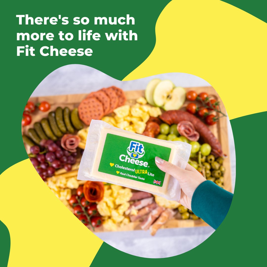 Fit_Cheese's tweet photo. No one needs to miss out on cheese. Made with the same cheddar-making process but with 80% less saturated fat, and tasting just like cheddar, #FitCheese is the ultimate, lactose and #cholesterol -free, healthy choice of cheese 🧀 https://t.co/odpkz1t1bd