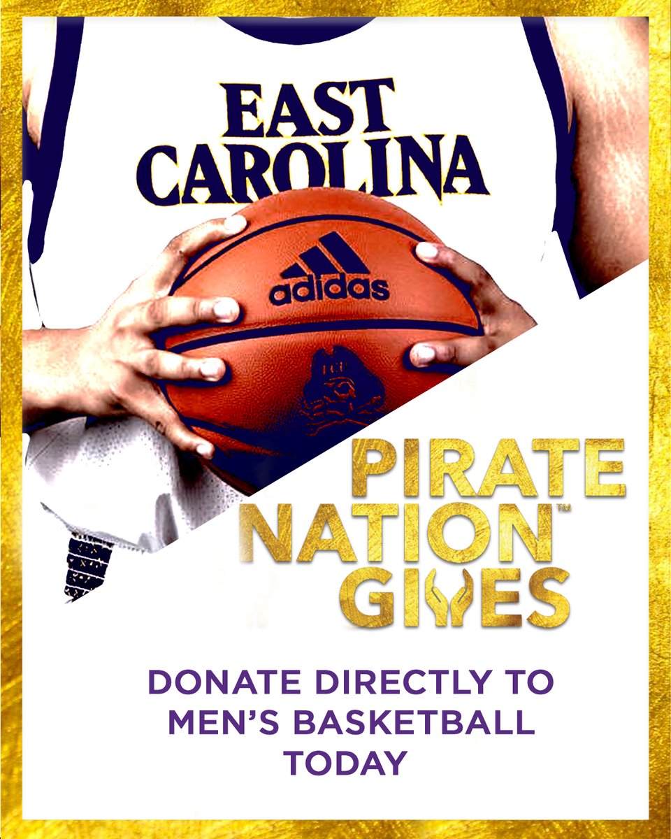 Today is ECU's 6th annual day of giving. We are competing to raise the most funds out of all programs. You can give directly to ECU Men's Basketball by donating today 🏴‍☠️ 

🔗bit.ly/3iBpUIZ

#PirateNationGives