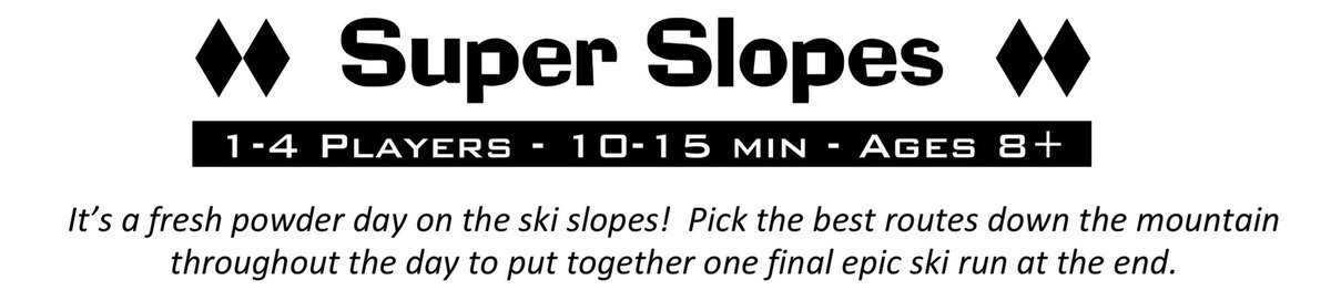 aktheodore's tweet photo. My 18-card #SuperSlopes game is ready to share! Can you put together the most epic ski run?
All feedback is greatly appreciated, from rule book to how it plays. Links to PnP files, survey, and TTS in the thread. https://t.co/nCN2keXdJl