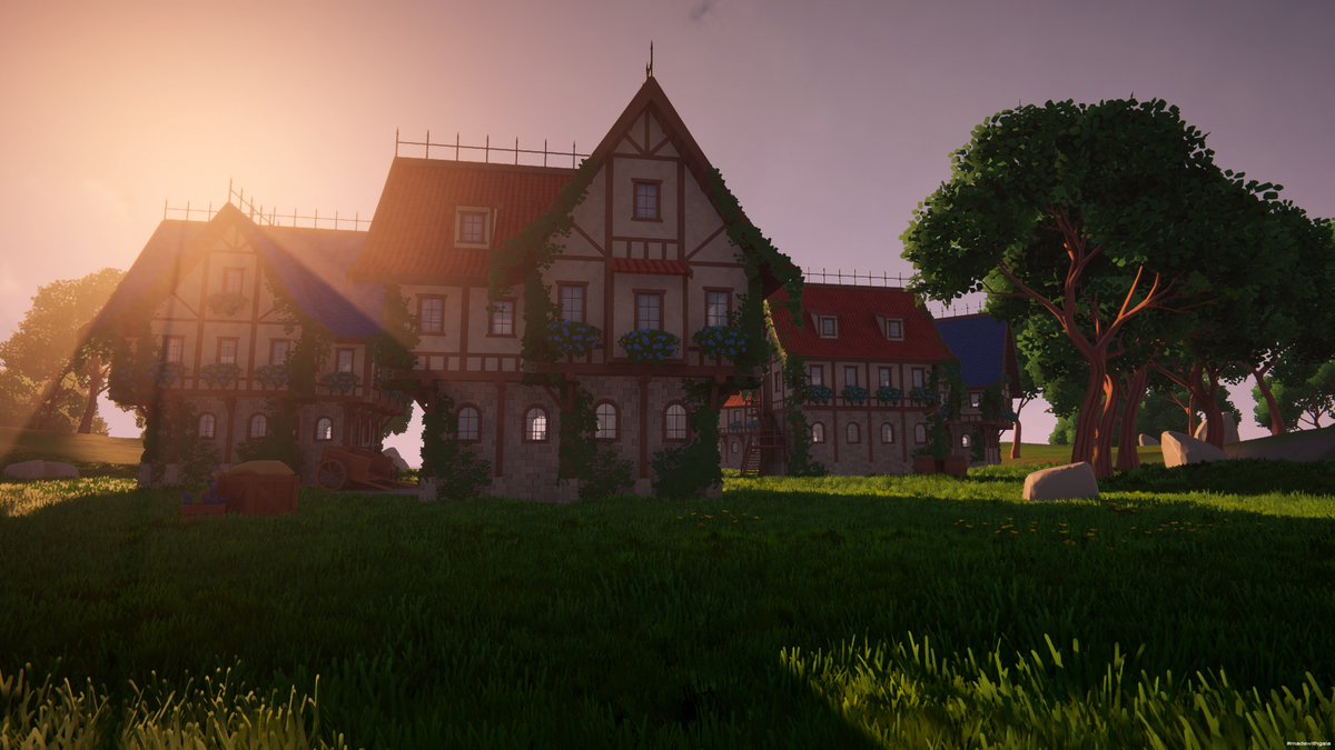 ProcWorlds's tweet photo. Check out our new stylized village content pack! It allows you to create environments just like this one in just minutes. This is one of many extras that you can get with all our tools for  39$ a month: https://t.co/AawfgGdSse

#GDC22 #Canopy #gamedev #MadeWithUnity https://t.co/rVRhbd0PFh