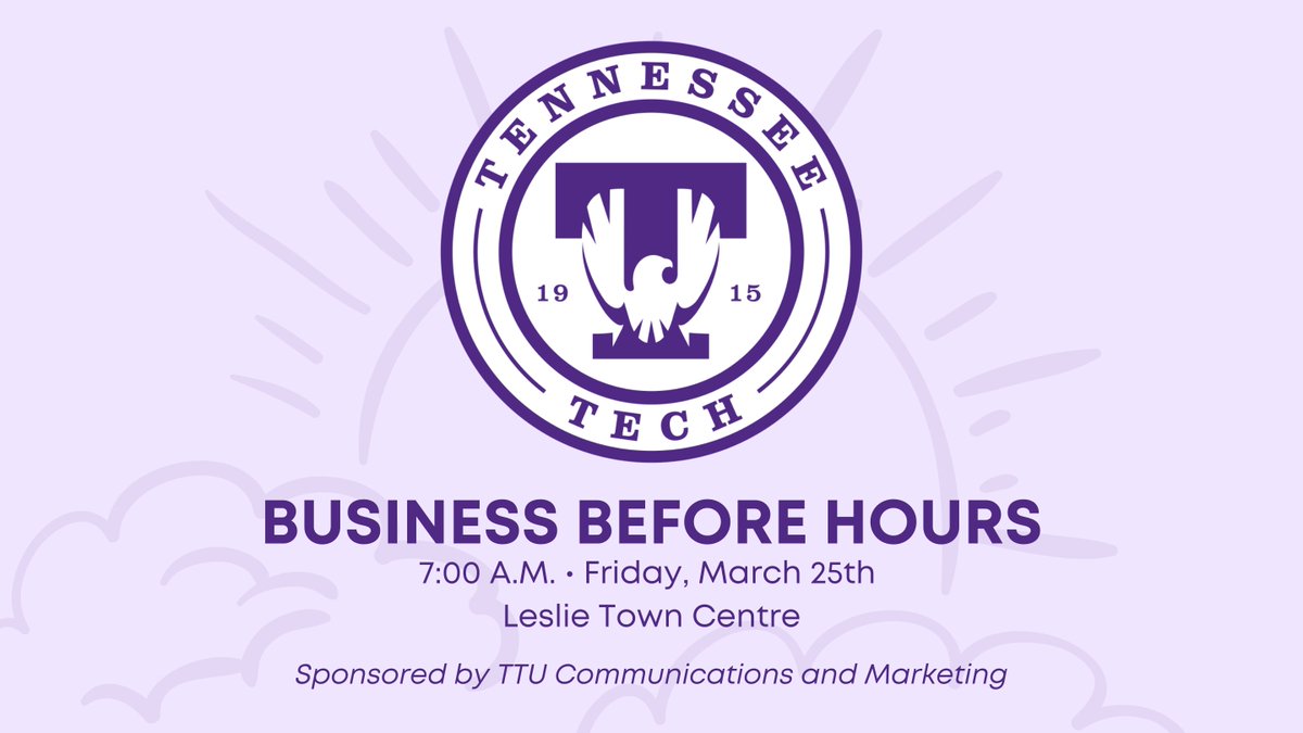 In just 2️⃣ days we will hear from our friends at <a href="/Tennessee/">Tennessee</a> Tech University 💜 💛 at our first Business Before Hours of the year! 

Make sure to get registered today at cookevillechamber.chambermaster.com/eventregistrat…