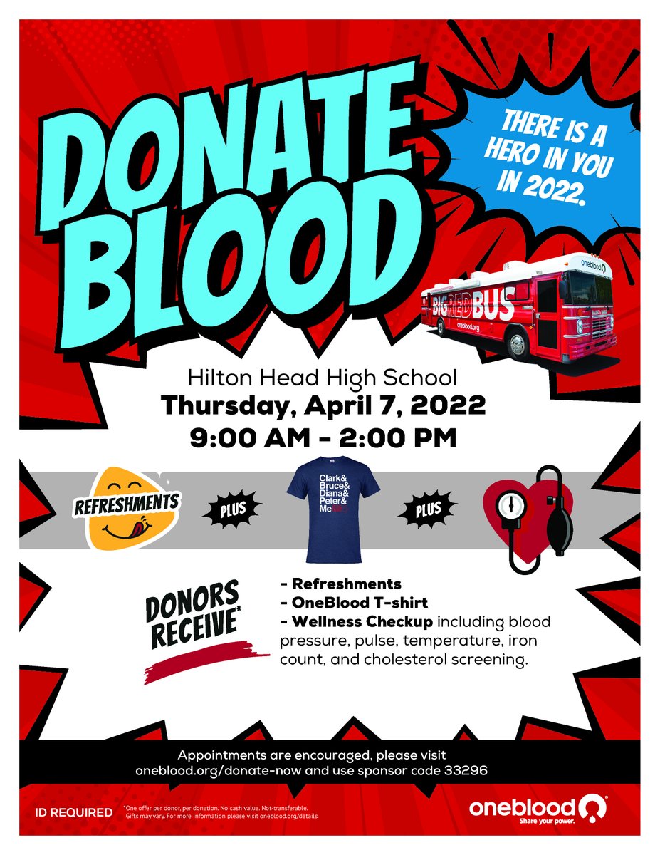 There is a HERO in you in 2022. HHIHS is hosting another blood drive on 4/7. Sign up in Ms. Emerick's Room (B122).