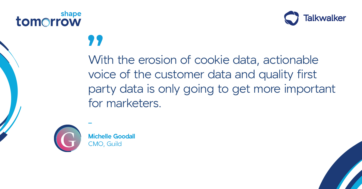 From insights to marketing, sales to IT, #ShapeTomorrow means different things to different people... ow.ly/7Elq50InXUv

We spoke with industry leaders to hear their thoughts on how to #FutureProofYourBrand. 

Big thank you to <a href="/greenwellys/">Michelle Goodall</a>, CMO of <a href="/tryGuild/">Guild</a>.