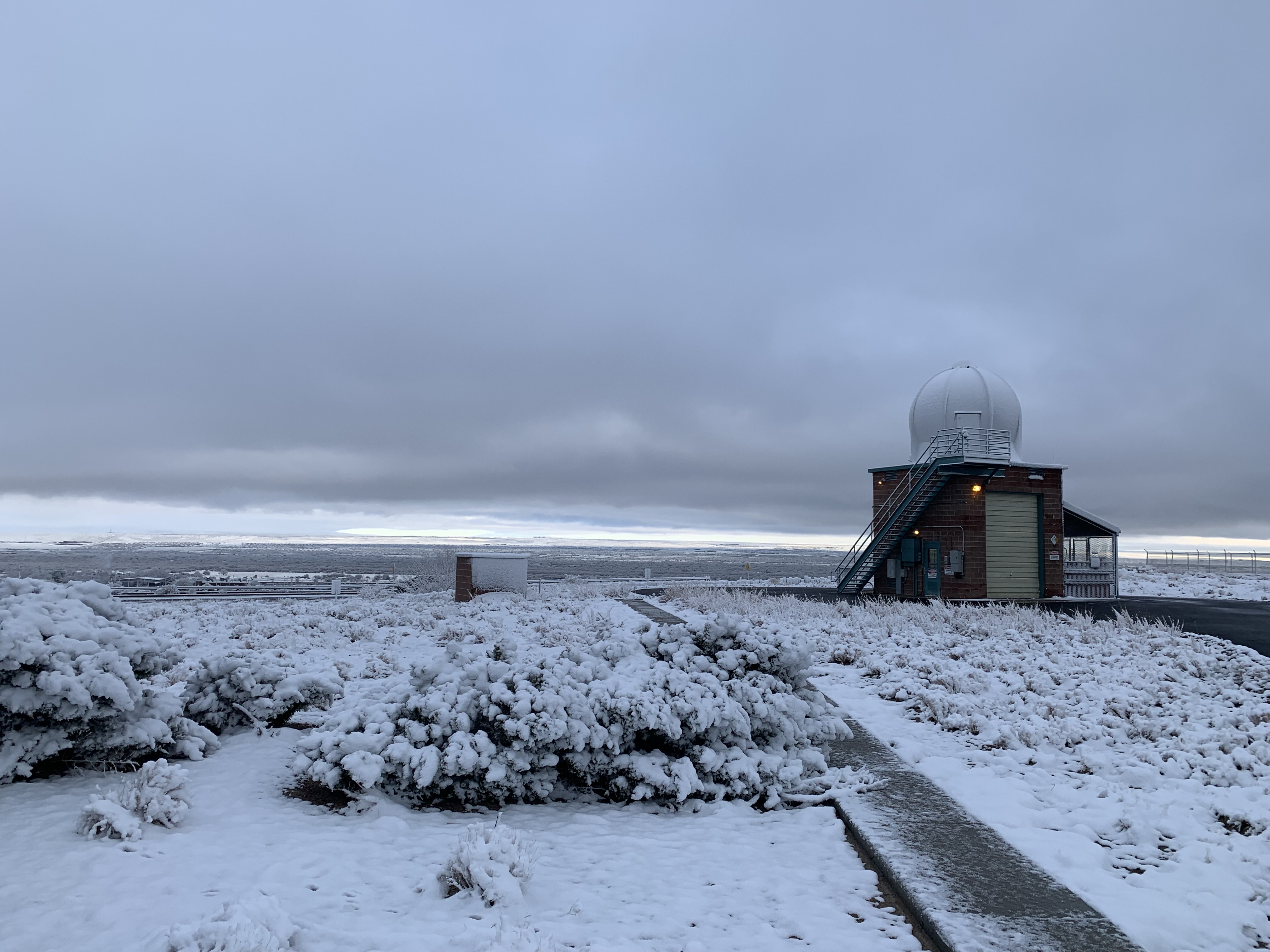 This snowy photo is at the NWS Albuquerque office at the ABQ Sunport.