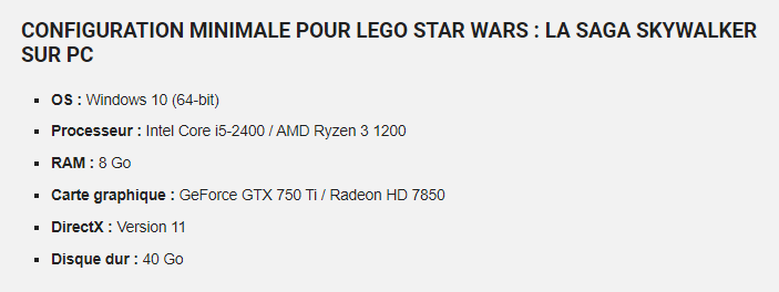 JVCom's tweet photo. LEGO Star Wars La Saga Skywalker dévoile ses configurations PC ! https://t.co/7Yo35qftmt