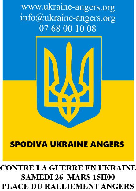 SCamaraTombini's tweet photo. l'association #UkraineAngers invite les Angevins à se rassembler samedi 26 mars à 15h place du Ralliement, contre la guerre en Ukraine. A 1 mois du début de la guerre, soyons nombreux à leurs côtés! N'hésitez pas à relayer autour de vous! #Angers #StandWithUkraine 🇺🇦 🇫🇷 🇪🇺🕊️ https://t.co/EMgkCht21y