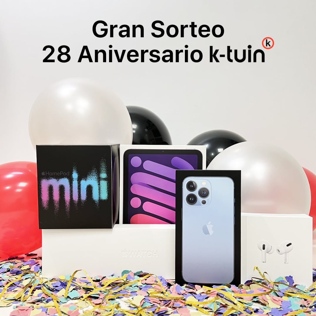 Ktuin's tweet image. 🎉¡¡SORTEAZO POR NUESTRO 28 ANIVERSARIO!!🎉

¡En K-tuin cumplimos 28 años y qué mejor manera de celebrarlo que sorteando cinco de vuestros productos favoritos de Apple!🎁🙌🏼

Participa:
▪️Síguenos @Ktuin✅
▪️RT el post🔁
▪️Menciona a dos amigos que estén deseando estrenar Apple
