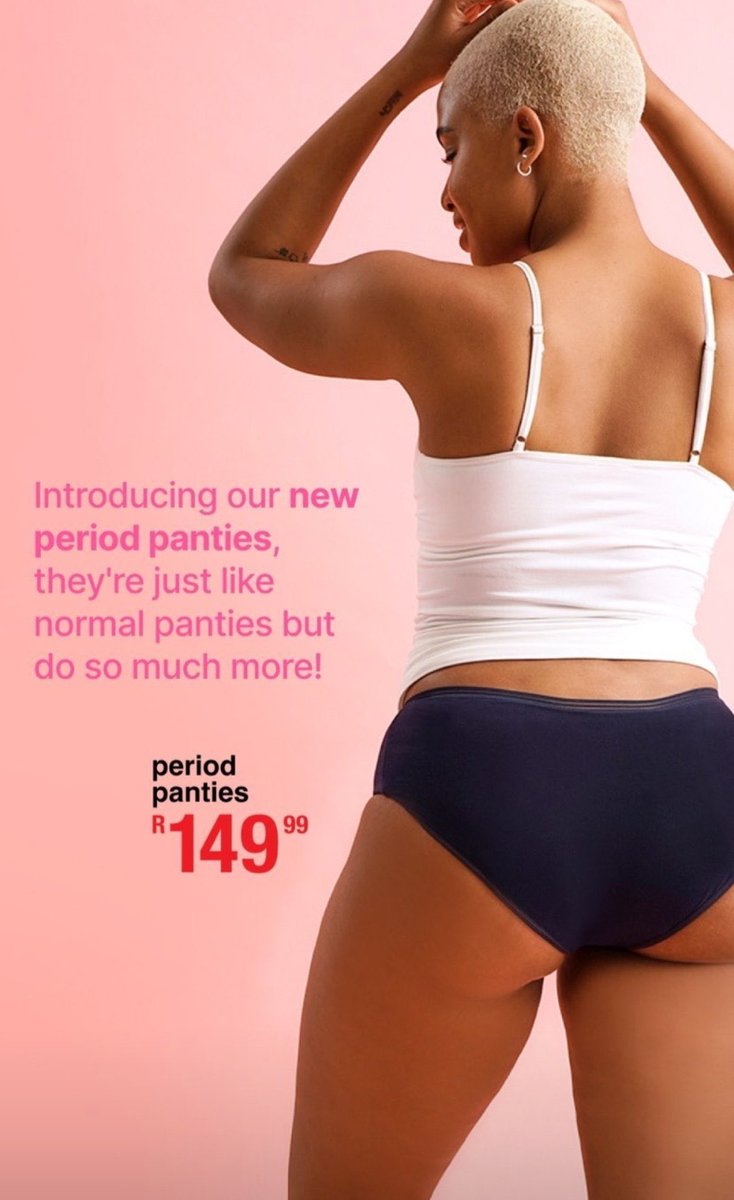 JuliRee_Mts's tweet image. Well Mr Price has developed a new concept called “Periods panties “
Fluid absorbing underwear which holds up to 50ml of Fluid which also locks odour .
Think it’s a cool idea especially for Primary and secondary school menstrual campaigns .
Kudos 👌🏾