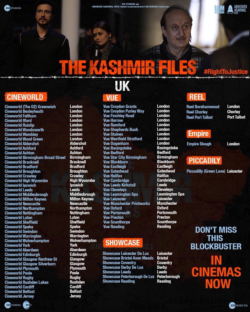 Started with random shows and today almost whole of UK is watching #TheKashmirFiles on people’s demand. It’s truly a people’s film.